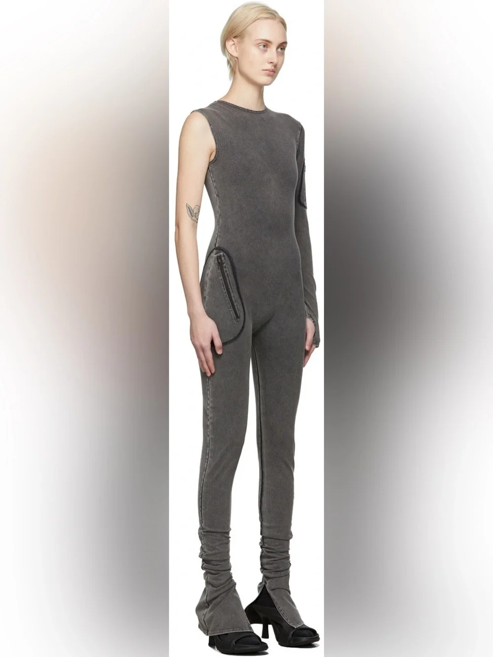 NWT Entire studios Grey Compartment Catsuit Sz. Small Fits True To Size/Tall Y2K